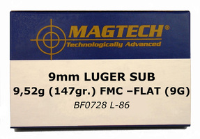 Magtech 9mm Luger Ammunition 50 Rounds Subsonic FMJ 147 Grains 9G