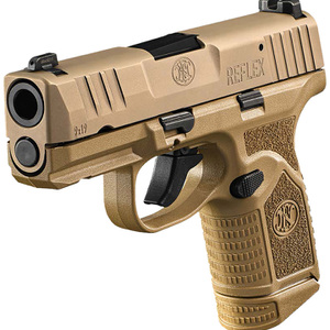FN Reflex 9mm 3.3" Flat Dark Earth 10+1 w/Manual Safety - 10+1 Rounds _ 3.3"